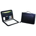 Polyester Zipper Binder Padfolio w/ Exterior Pocket (13 1/2"x5 1/4"x1 3/4")